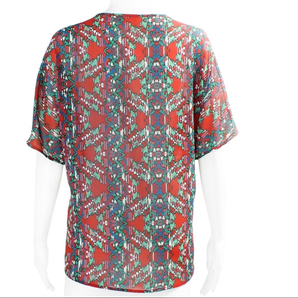 Abstract Print Button Down - Picture 2 of 2